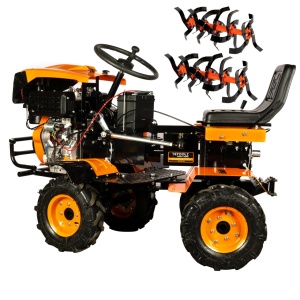Detoolz Ride-On Motor Cultivator, 17 hp, 530 cc engine capacity, 4-stroke engine, 4x4, 4 speeds, 2 gearboxes, electric start