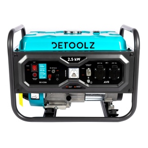 Generator Detoolz 2.5kW 2 sockets 230V petrol, 4T, manual start 15L without wheels G01 G01