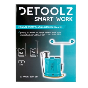 Pompa de stropit Detoolz, capacitate 16l , cu acumulator / manuala - Img 15