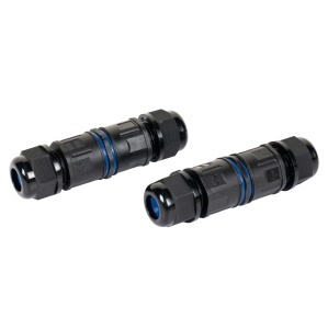 Set 2 conectori cablu Detoolz, ermetici, Ø22x72mm, 4 pini, clasa de etanseitate IP68