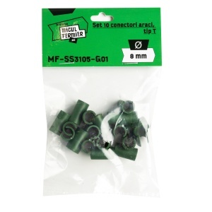 Set of 10 Micul Fermier T-type connectors, Ø8mm