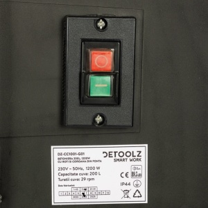 Betoniera Detoolz, capacitate 200 litri, putere 1200W, coroana fonta, cu roti - Img 6