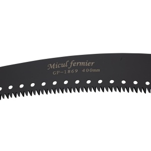 Black curved saw with hook and green handle - Img 3