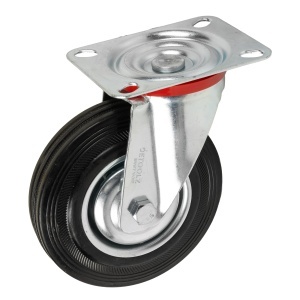 Detoolz swivel castor, rubber 125x34.5mm G01