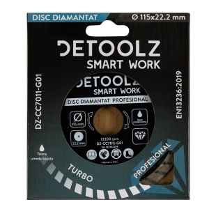 Disc diamantat turbo Detoolz 115x22.2mm, taiere umeda/uscata - Img 2