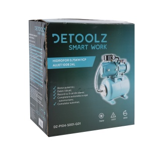 Hidrofor Detoolz 0.75 kW, debit 3300l/h, inaltime de pompare 45m, carcasa pompa fonta, volum butelie 24 litri - Img 4