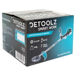 Motocoasa Detoolz 2.8CP 52CC motor benzina 2T, pornire rapida, 4 accesorii, tija 28mm - Img 3