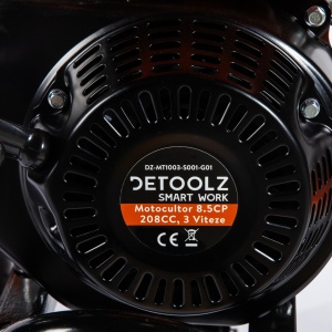 Motocultor DETOOLZ 8.5CP 208CC, benzina,4T, 3 viteze, pornire manuala, cu roti - Img 3