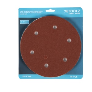 Set of 10 abrasive paper P120 6ga 6 sheets 215mm - Img 3
