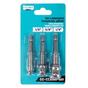 Set of 3 DZ hex adapters: 1/4", 3/8" and 1/2" Cr-V