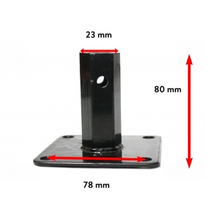 Small Farmer's Tiller Handle, diameter 23mm, square