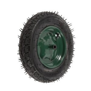 Wheelbarrow wheelbarrow Little Farmer 3.50-8, axle diameter 14mm, green rim - Img 4
