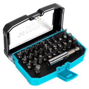 Set biti Detoolz, 32 de piese, cu prelungitor magnetic, material Cr-V - Img 2