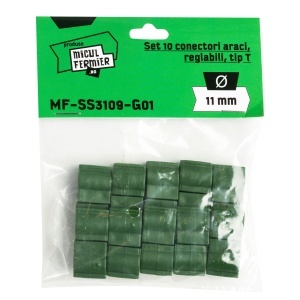 Set of 10 adjustable T-type Micul Fermier connectors, Ø11mm