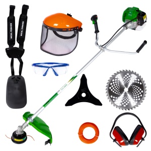 Small Farmer 4.76hp mower, 52cc, Petrol, 2T, quick start, 10 accessories, 28mm push rod
