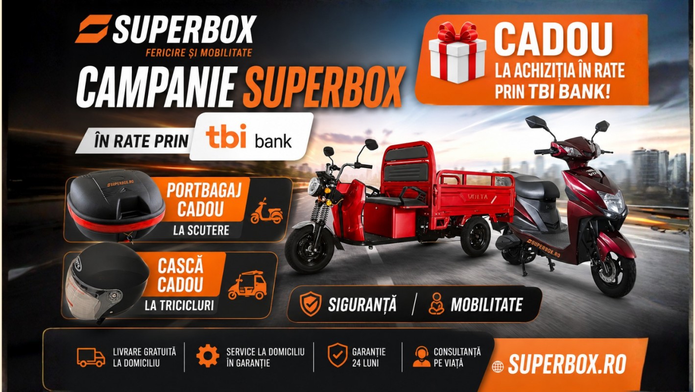 Cumperi în rate prin tbi bank și primești un cadou de la Superbox
