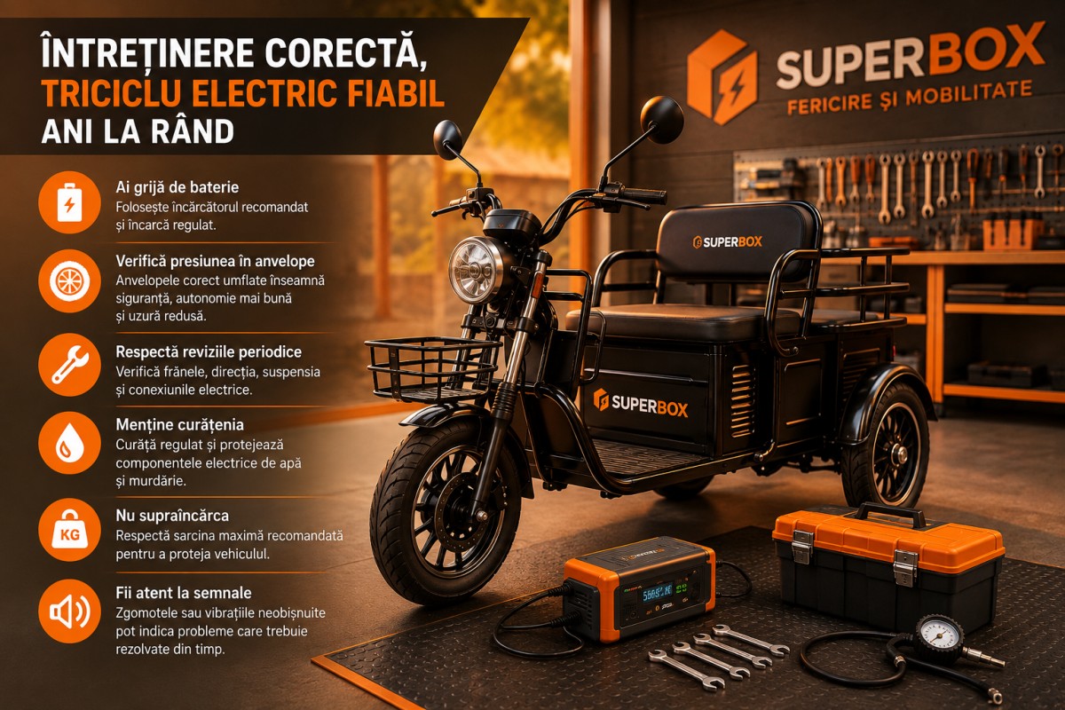 Capitolul 6 – Cum întreții corect un triciclu electric și ce greșeli îți pot costa timp și bani