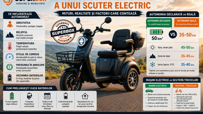 De ce autonomia reală a unui scuter electric este diferită de cea din fișa tehnică? Mituri, realitate și comparația cu mașinile electrice