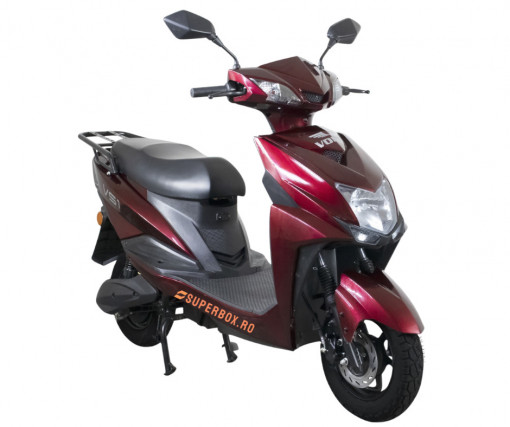 Scuter Electric, fara permis, 2 locuri, Volta VS1, Voltarom S1, 500 W (1500W), autonomie max. 74 km, Visiniu