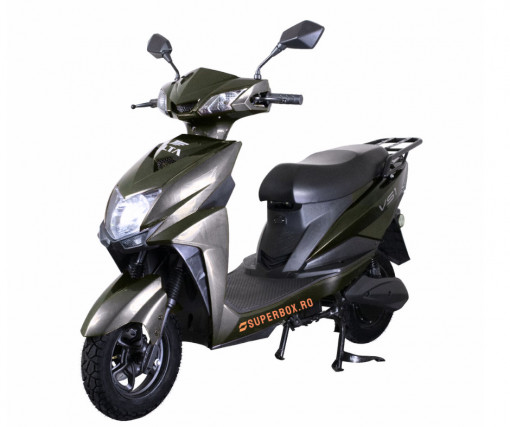 Scuter Electric, 1500W, fara permis, 2 locuri, Volta VS1, Voltarom S1, (500 W), autonomie max. 74 km, Gri