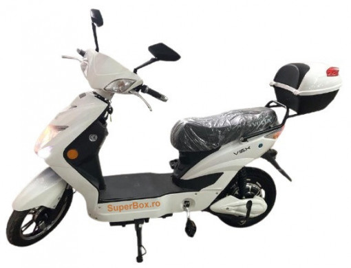 Scuter Electric (Bicicleta), Fara Permis, Volta VSX, Voltarom SX, 220 W, alb