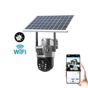 Cameră Supraveghere IP 4G/LTE cu Panou Solar – Dublă Lentilă 3+3MP, Slot SIM 4G