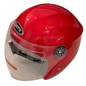 Casca moto/scuter unisex, cu vizor, marime universala 56-62cm, rosu, SUPERBOX