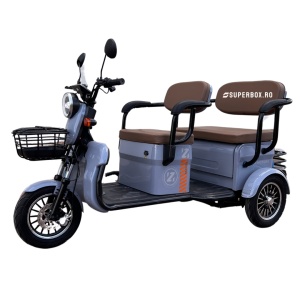 Tricicleta electrica, 1800W, 2-3 persoane, Voltarom, SuperBox, SPX3, 25 km/H, Autonomie max. 60km, omologar RAR, ALBASTRU DESCHIS