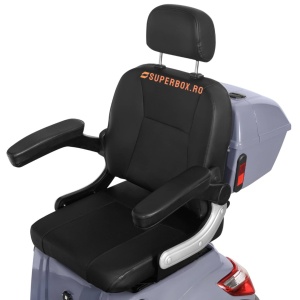 Cvadriciclu (Triciclu) Electric, fara permis, Motor 1000W, VOLTA VM6, Autonomie max.50 km, Omologat RAR, Gri