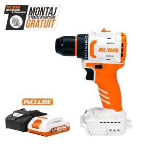 Masina de gaurit/insurubat pe acumulator ruris rmx1240 power alfa up {contine acumulator+incarcator}