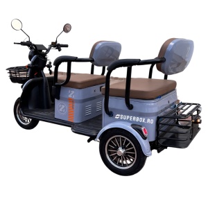 Tricicleta electrica, 1800W, 2-3 persoane, Voltarom, SuperBox, SPX3, 25 km/H, Autonomie max. 60km, omologar RAR, ALBASTRU DESCHIS
