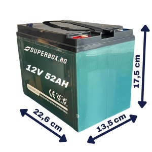 Baterie, acumulator pentru tricicluri electrice, Deep Cycle 12V 52Ah, VRLA GEL - tricicluri electrice, Voltarom Hercules