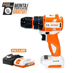 Masina de gaurit/insurubat cu percutie pe acumulator ruris rmx1360 power alfa up {contine acumulator+incarcator}