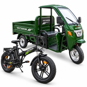 Pachet electric Voltarom JK160 Cargo 58Ah + bicicletă pliabilă electrică Shimano VB2 250W, autonomie extinsă