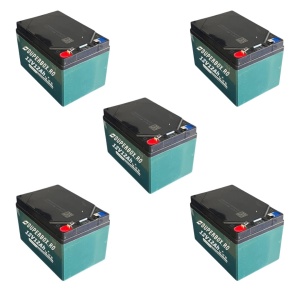 Set 5 baterii, acumulatori cu lamela, pentru scuter electric, RDB DUNAREA, 60V-12AH