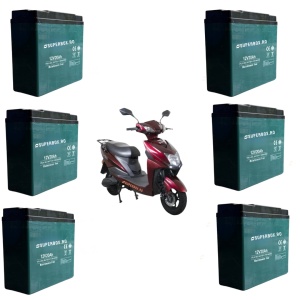 Set 6 baterii, acumulatori, pentru scuter electric, Volta VS1 model nou, 72V-20AH 2 (22AH)