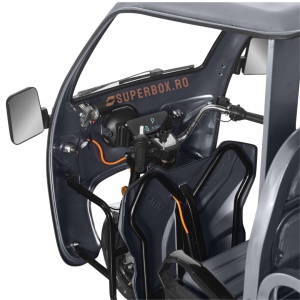 Triciclu Electric, fara permis, Motor 3900W, Volta, VT5, cu cabina, 25km/h, 120km autonomie, Voltarom Hercules, gri