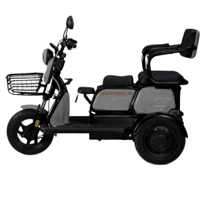Triciclu Electric, Fara Permis, Motor 1000W, Voltarom APM2, Alb, Autonomie pana la 36km, viteza maxima 25 km pe ora, Omologat RAR