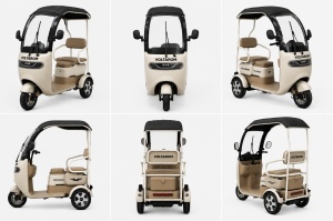 Triciclu electric Voltarom VM2, 1000 W, baterie Li-Ion 60V 20Ah, autonomie pana la 42 km, 25 km/h, crem