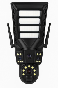 Cameră Supraveghere IP 4G/LTE cu Panou Solar – 2 Lentile, Night Vision Color, Interfon, AI Detect, LED, IP66, Negru, Superbox
