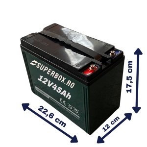 Set 5 baterii, acumulatori, pentru tricicluri electrice Deep Cycle 12V 45Ah GEL