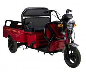 Triciclu electric 1000 W, Voltarom APT4 Fara permis, 60V, 20Ah, 25 Km/h, Rosu, Autonomie 41Km