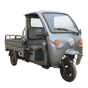 Triciclu Electric, Voltarom Hercules, motor 3900W, 72V, 45 AH, viteza maxima 25 km pe ora, pana la 50km autonomie, Fara Permis, Tuk Tuk cu cabina, Gri