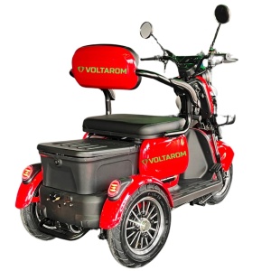 Triciclu Electric Voltarom SPX5, 2000W, Alarma, Autonomie pana la 60km, viteza maxima 25 km pe ora, Rosu