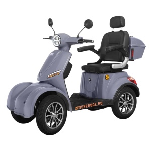 Cvadriciclu (Triciclu) Electric, fara permis, Motor 1000W, VOLTA VM6, Autonomie max.50 km, Omologat RAR, Gri