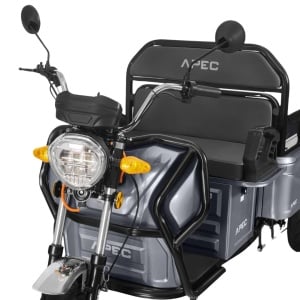 Triciclu electric, APEC, APT4, Fara Permis, viteza maxima 25 km pe ora, 1000W, autonomie pana la 41 km, Gri