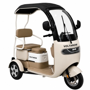 Triciclu electric Voltarom VM2, 1000 W, baterie Li-Ion 60V 20Ah, autonomie pana la 42 km, 25 km/h, crem