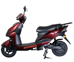 Scuter Electric, fara permis, 2 locuri, Volta VS1, Voltarom S1, 500 W (1500W), autonomie 74 km, Visiniu