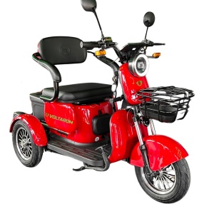 Triciclu Electric Voltarom SPX5, 1000W, Alarma, Autonomie pana la 60km, viteza maxima 25 km pe ora, Rosu
