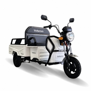 Triciclu Electric Voltarom, APT4, ALB, Fara Permis, 25 km pe ora, 1000W, autonomie pana la 41 km